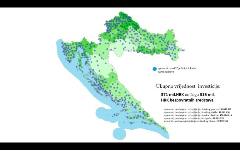 Više od milijun i 230 tisuća spremnika za odvojeno prikupljanje otpada diljem Hrvatske